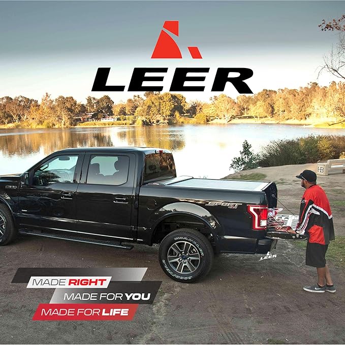 LEER ROLLITUP Retractable Truck Bed Tonneau Cover for Toyota Tacoma Double Cab, Years 2016-2023, 5'1" Truck Bed, Black