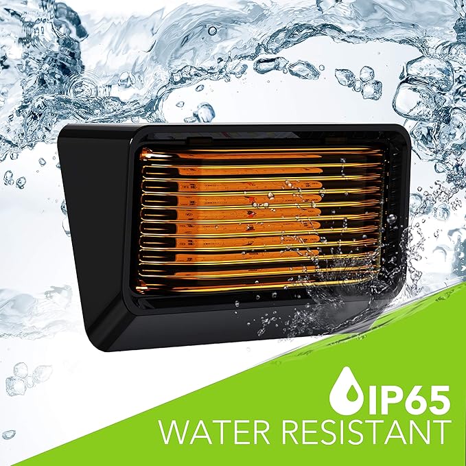 Leisure LED RV Exterior Porch Utility Light - 12v 280 Lumen Lighting Fixture. Replacement Lighting for RVs, Trailers, Campers, 5th Wheels. Black Base, Clear and Amber Lens Included (Black, 1-Pack)