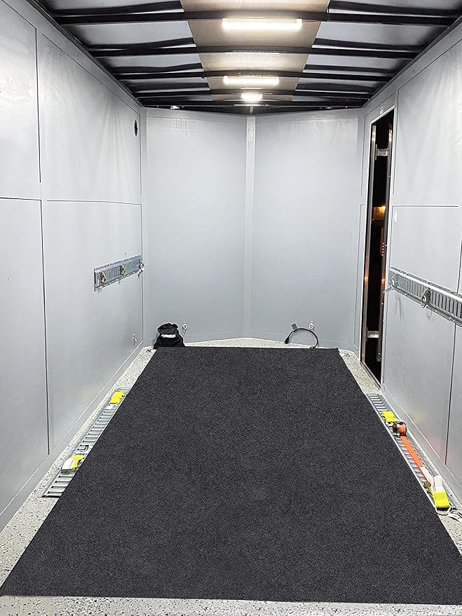 JOMMIE CHEN Large Rubber Floor Mat for Car Washable Garage Mats for Floor Absorb Liquids Oil Drip Pan for Under Car Protects Floor from Spills, Drips, Splashes and Stains Garage Mats (6.6x8.5 Feet)