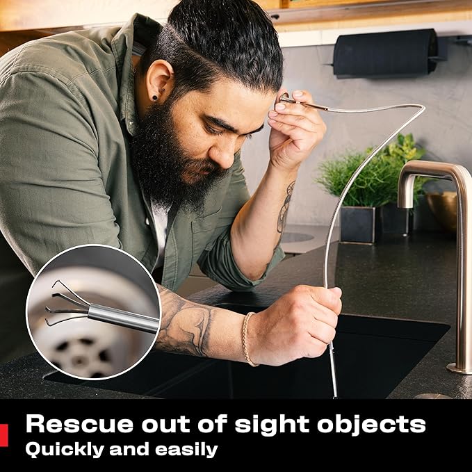 NoCry Premium Pick Up Tool Set — Includes a 36in Flexible Claw Grabber and a Telescoping Magnetic Pickup Stick with a 16lb Pull Force Magnet — Anti-Rust Zinc Coating