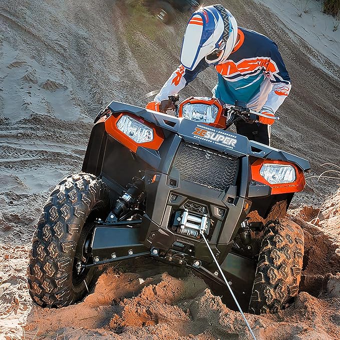 ZESUPER 2500 lb Electric Winch 12V DC 50ft Steel Cable UTV ATV Boat Trailer Winch with Handheld Remote Mounting Plate Waterproof Small Electric Winch ATV Winches Kits