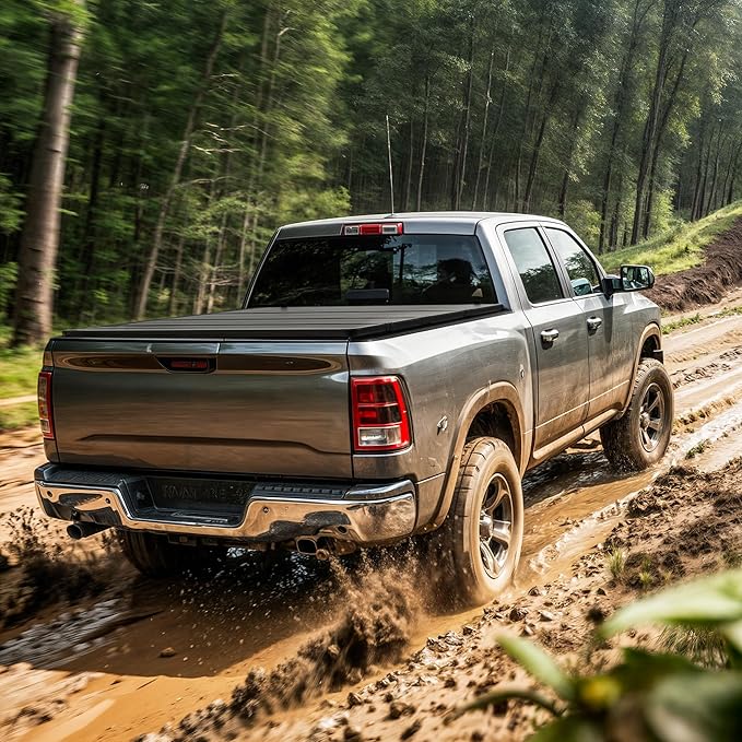 AUTOSAVER88 Hard Quad Fold Truck Bed Tonneau Cover Fit for Ford F-150 F150 2015-2025 with 5.5ft Bed Excl. Raptor Series