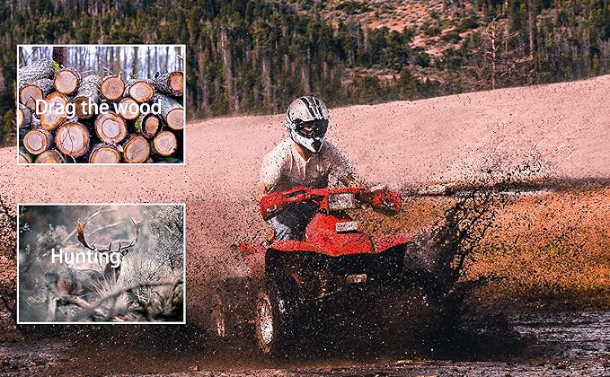 3000 lb 12V DC Electric Winch with Both Wireless Handheld Remote and Corded Control Recovery Steel Cable Waterproof Winch for UTV ATV Boat