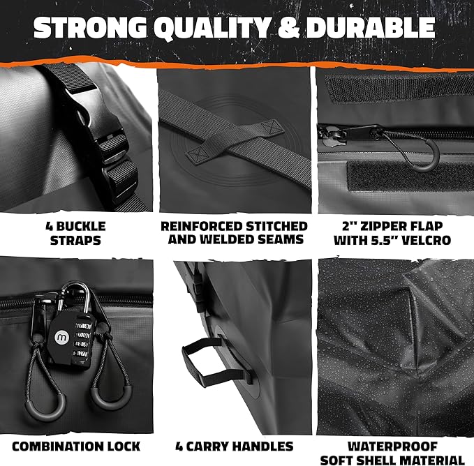 Mockins 64"x39"x6" Extendable Car Roof Rack Basket & 16 CuFt Waterproof Car Rooftop Cargo Carrier Bag | 250 Lbs. Cap Steel Roof Rack Cargo Carrier for Top of Vehicle with Rooftop Basket Accessories