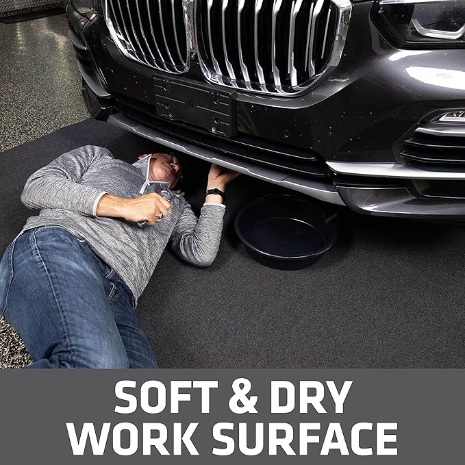 Drymate XL Oil Spill Mat (36" x 59"), Premium Absorbent Oil Pad, Reusable, Washable, Durable, Waterproof Backing Contains Liquids, Protects Garage Floor Surface (USA Made)