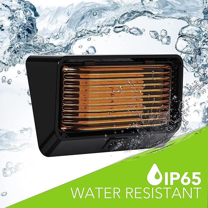 Leisure LED RV Exterior Porch Utility Light with Switch - 12v 280 Lumen Lighting Fixture. Replacement Lighting for RVs, Trailers, Campers, 5th Wheels. Black Base, Clear and Amber Lens (Black, 1-Pack)