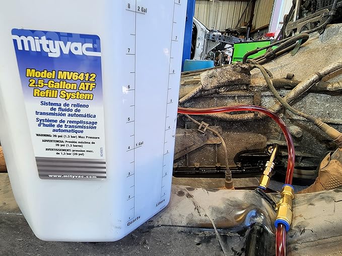 Mityvac MV6412 ATF Pneumatic Refill System; Air Operated, Services Sealed Automatic Transmissions with up to 2.5 Gallons of Fluid; Includes Quick-Change Style Accessory Connections