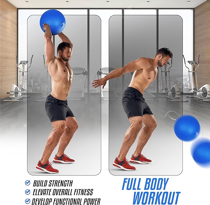 Yes4All Slam Balls, 10-40lb Weighted Ball Weight, Durable PVC Sand Filled Workout Dynamic Slam Ball for Core Strengthen