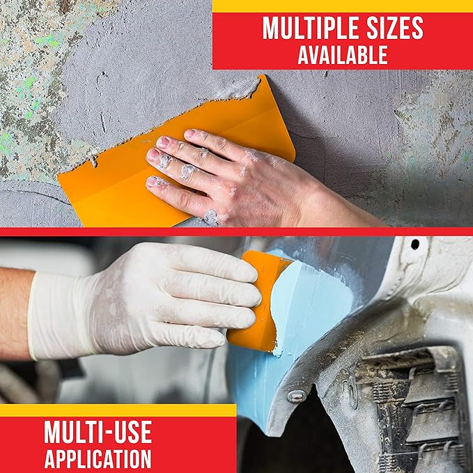 Custom Shop 6 Inch Plastic Body Filler Spreader Tools for Automotive Body Fillers (50 Pack), Putties, Glazes, Epoxy Resin, Caulk, Glues - Plastic Spreader Tool