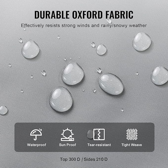 VEVOR Travel Trailer Cover, 28-31 ft RV Cover, Top 300D Oxford Fabric Camper Cover, Waterproof, Windproof and Rip-Stop Class A RV Cover, with Storage Bag, Repair Patches, Straps and Tire Covers