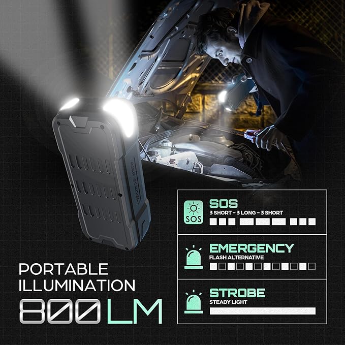 4000A Jump Starter 150 PSI Air Compressor Tire Inflator Cordless Air Pump, 12V Portable Car Battery Booster, LED Display, 12000mAh Power Bank, PD 18W Fast Charging, Flashlight – 10L Gas/8L Diesel