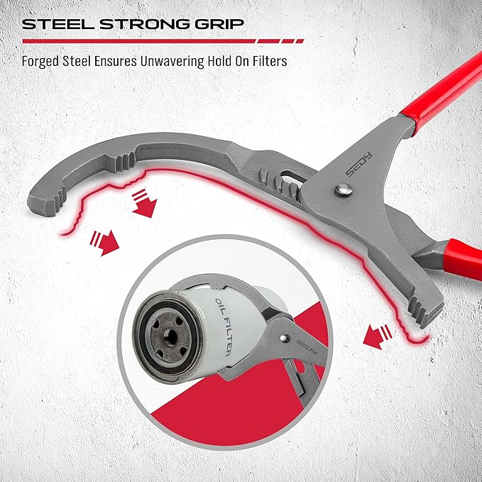 Oil Filter Wrench Set, 9" & 12" Adjustable Oil Filter Pliers, Heavy-Duty Oil Filter Removal Tools for Cars, Trucks, Motorcycles, Slip-Free Jaw Design