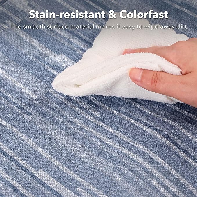 HBN RV Awning Fabric Replacement, 13'2" Fabric Length for 14' Awning, Heavy-Duty Vinyl, Weather Resistant, Universal Outdoor Canopy for RV, Trailer, and Motorhome Awnings - Blue Fade