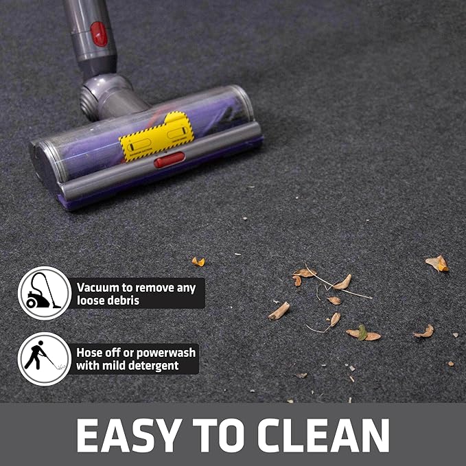 Drymate Garage Floor Runner Mat, (18' x 2'6"), Protects Surfaces, Absorbent, Waterproof, Slip-Resistant, Quick Dry Carpet Fabric, Trimmable & Washable (USA Made) (Charcoal)