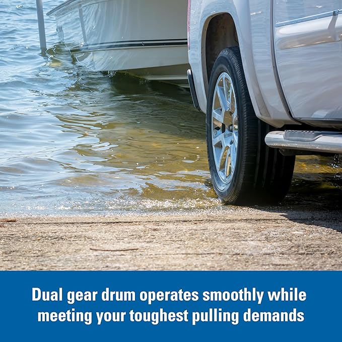 Fulton 142314 XLT Boat Trailer Winch with 20 Foot Winch Strap with Hook, 1,800 lbs. Capacity, Single-Speed Hand Crank Winch, Solid Drum Gear System