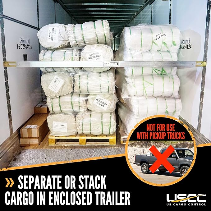 US Cargo Control Steel E Track Load Bars 92"-103" (2-Pack), 1,500 LBS Working Load Limit, Adjustable Steel Load Bars for Semi Trailers & Box Trucks, Shoring Beam or Decking Beam with Thumb Release