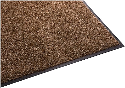 Guardian 94060850 Platinum Series Indoor Wiper Floor Mat, Rubber with Nylon Carpet, 6'x8', Brown