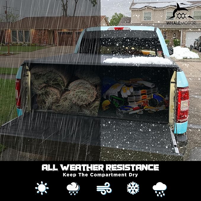 Truck Bed Tonneau Cover Compatible with Jeep Gladiator JT 2020-2024 5 ft Box with Trail Rail System, Soft Folding Style