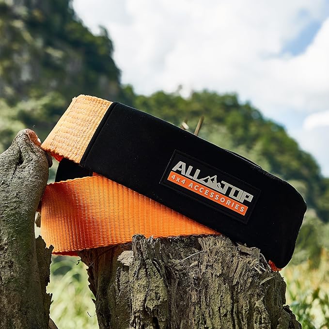 ALL-TOP Tree Saver Strap 3in x 8ft Certified 36000Lbs Break Strength, Emergency Recovery Tow Strap Winch Extension Rope with Oversize Carry Bag