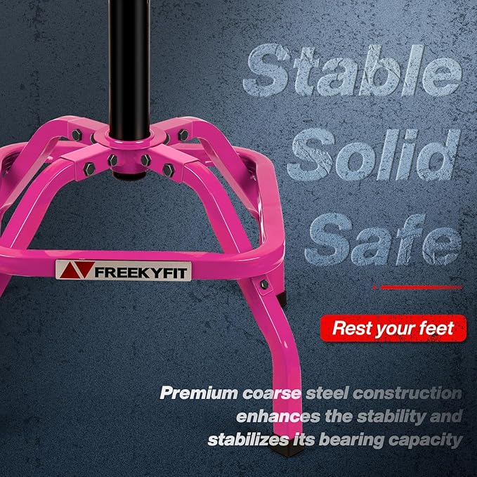 Garage Stool, Adjustable Height Swivel Work Mechanic Shop Stool with Backrest, Pneumatic Shop Chair for Home, Workshop, 300 LBS Capacity, 360° Rotation, Heavy Duty, Pink