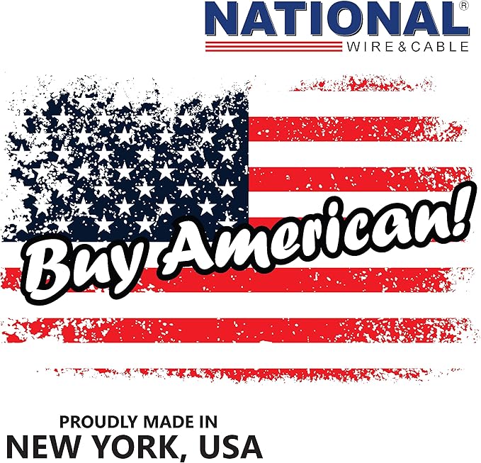 NATIONAL Wire & Cable – 22 AWG 4-Conductor Premium Copper Wire, 500 ft, Stranded | Made in USA, Flexible Jacket | Electronics, Alarms, Signal Wiring, DIY, Indoor and Outdoor Use