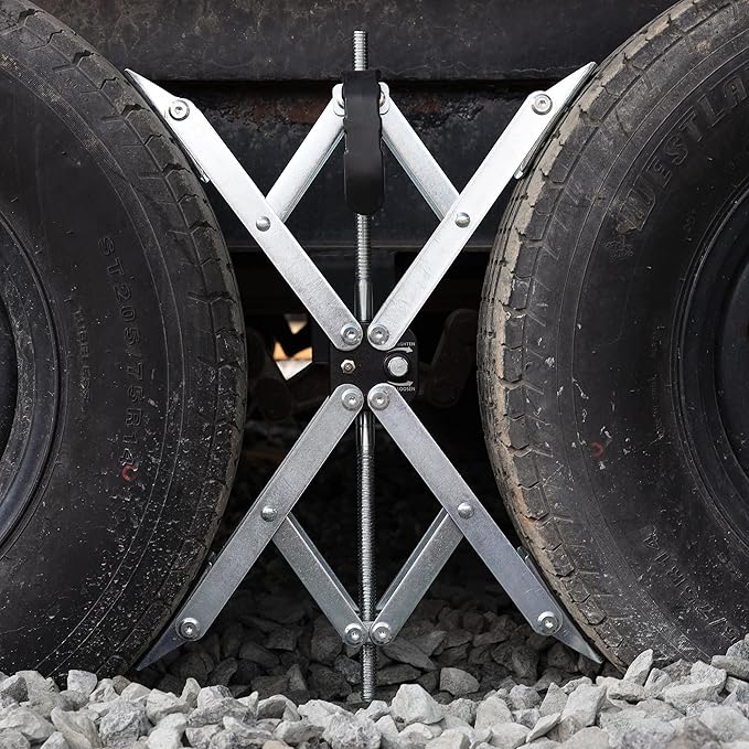 X-Shaped RV Stabilizer XL Wheel Chock (Allow Drill Adjust) with Lock Dual Axel RV Travel Trailer Camper Tire While Camping -1 Pack