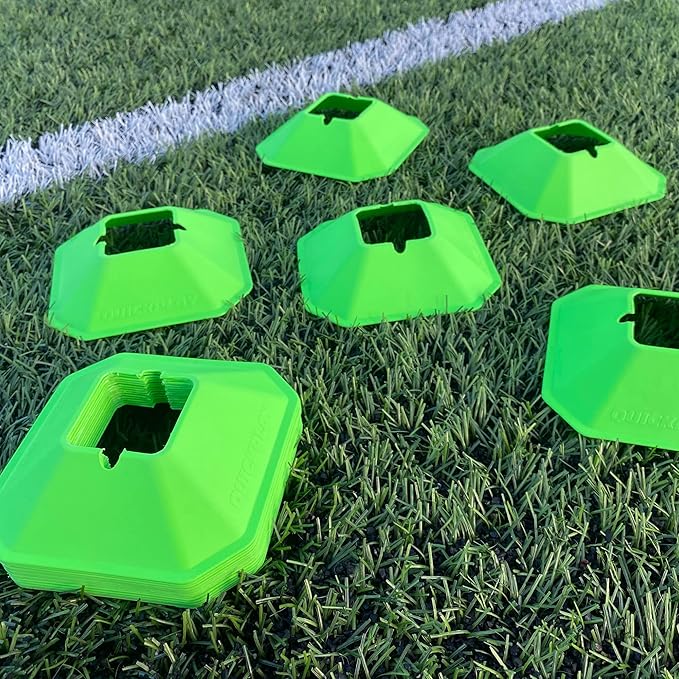 QUICKPLAY Soccer Cones – Set of 20 | Highly Visible Compact Sports Cones