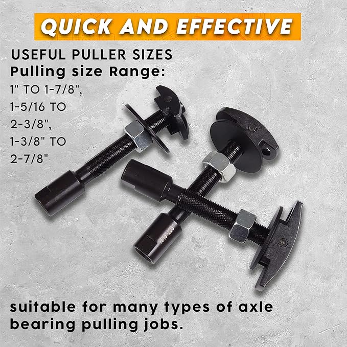 Rear Axle Bearing Puller, Axle Puller Front Rear Wheel Bearing Puller with Heavy-Duty Case Hub Puller Bearing Tool (No Slide Hammer or Slide Hammer Bearing Puller Included)