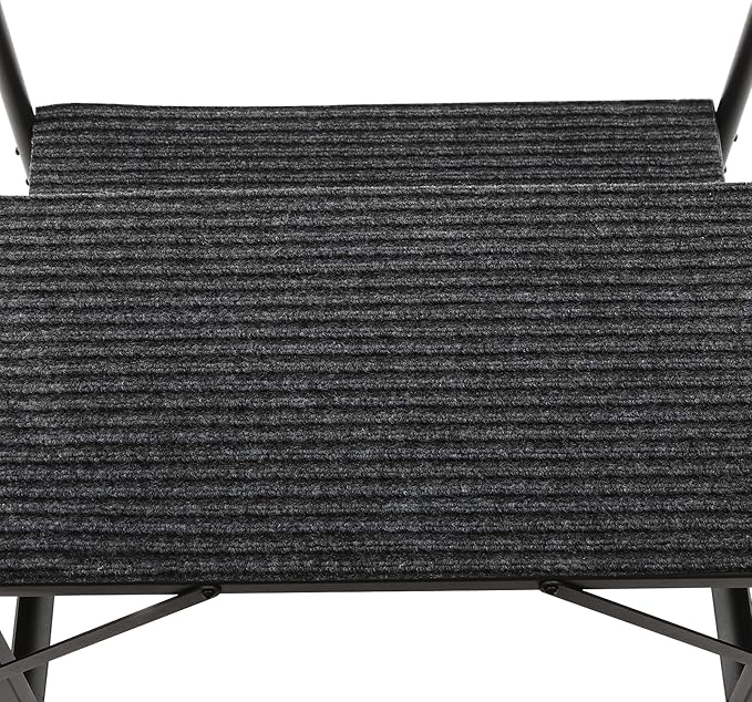 RV Steps with Two handrails, 2 Steps Mobile Home Stairs Steps Outdoor, Hot Tub Steps with handrail, Portable Stairs for Travel Trailer Camper with 2Pcs Non-Slip Step Mats