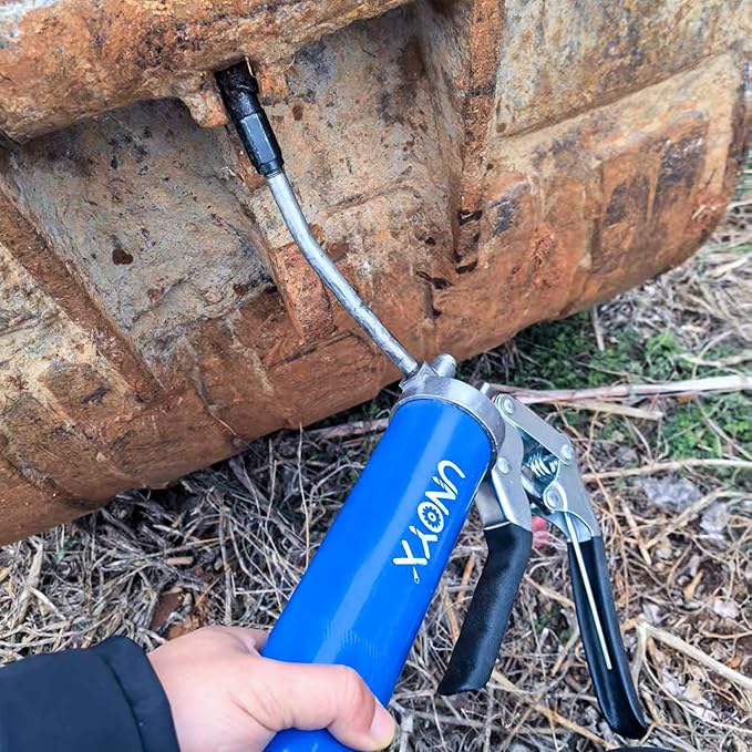 Pistol Grip Grease Gun, Heavy Duty 14oz Grease Gun Kit, Professional Mini Grease Gun, Small Grease Guns for Industrial & Automotive Use (6000 PSI)