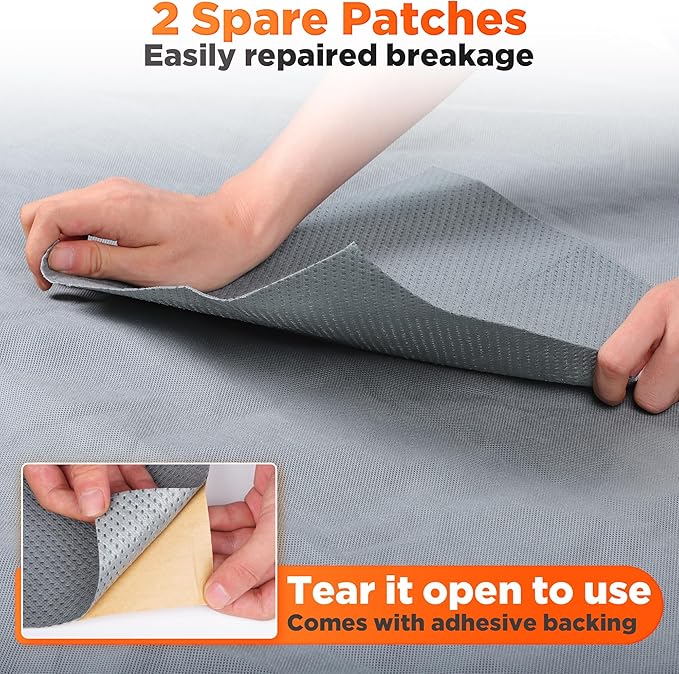 2025 RV Cover, -24-27 FT Heavy Duty Travel Trailer Cover with 8 Layers Corner,Waterproof Camper Cover with 4 Tire Cover & Tongue Jack Cover