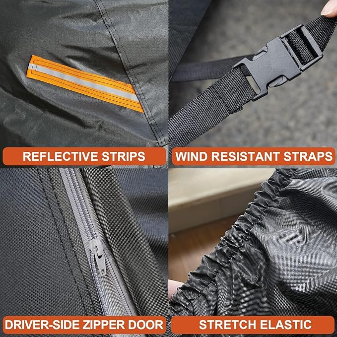 Kayme 7 Layers Minivan Car Cover Waterproof All Weather for Automobiles, Outdoor Full Cover with Zipper, Universal Fit for Honda Odyssey, Toyota Sienna, Grand Caravan, Station Wagon(191-206 inch)