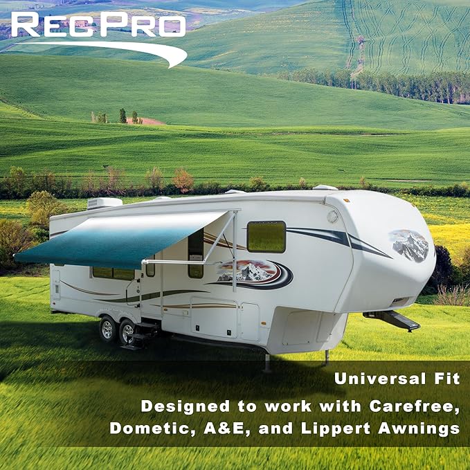 RecPro RV Awning Fabric Replacement Heavy Duty 16 oz. Weatherproof Vinyl | Universal Camper Awning Replacement for RV, Trailer, Motorhome | Blue Fade, 18' (Fabric 17'1")