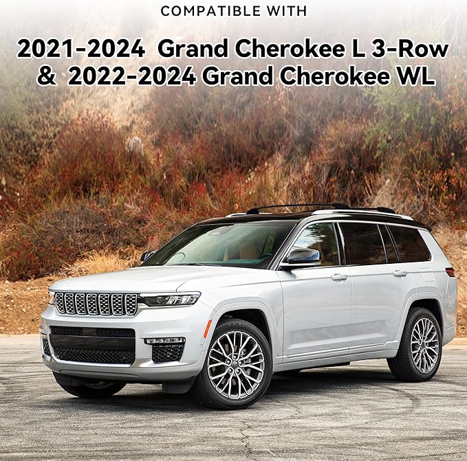 220Lbs Roof Rack Crossbars for 2021-2025 Grand Cherokee L,2022-2025 Grand Cherokee WL with Anti-Theft Lock, Heavy Duty Aluminum Anti-Corrosion Cross Bar Fit Luggage Luggage Kayaks Bicycles Snowboard