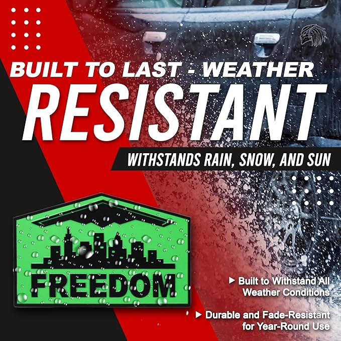 Freedom Emblem, Custom Metal Alloy B-2 Stealth Badge, Exterior Automotive Accessories, Universal Fit for Car, Truck, SUV (Green)