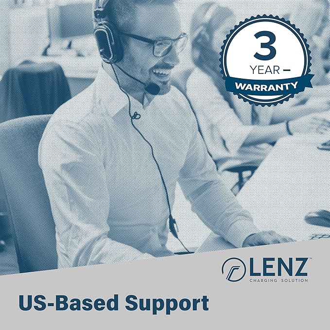 LENZ Level 2 40A 240V EV Charging Station with NEMA 14-50 Plug, Compatible with All EVs, 24-Foot Cable, Weatherproof, Safety Certified, ETL Listed to UL 2594, Energy Star, FCC Certified