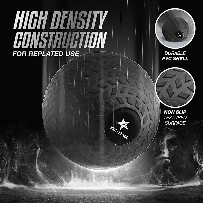 Yes4All Slam Balls, 10-40lb Weighted Ball Weight, Durable PVC Sand Filled Workout Dynamic Slam Ball for Core Strengthen