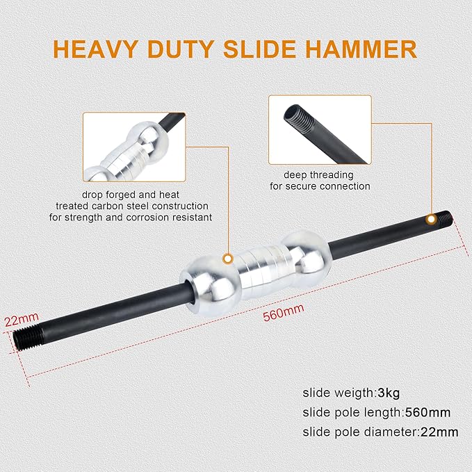 DAYUAN 13PC Dent Puller with Slide Hammer Auto Body Truck Repair Tool Kit Set, Heavy Duty Auto Body Dent Repair Tool Kit, Automotive Dent Remover