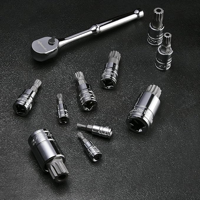 EPAuto 10-Piece XZN Triple Square Spline Bit Socket Set