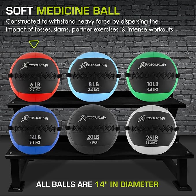 ProsourceFit Soft Medicine Balls, Wall Balls and Full Body Dynamic Exercises