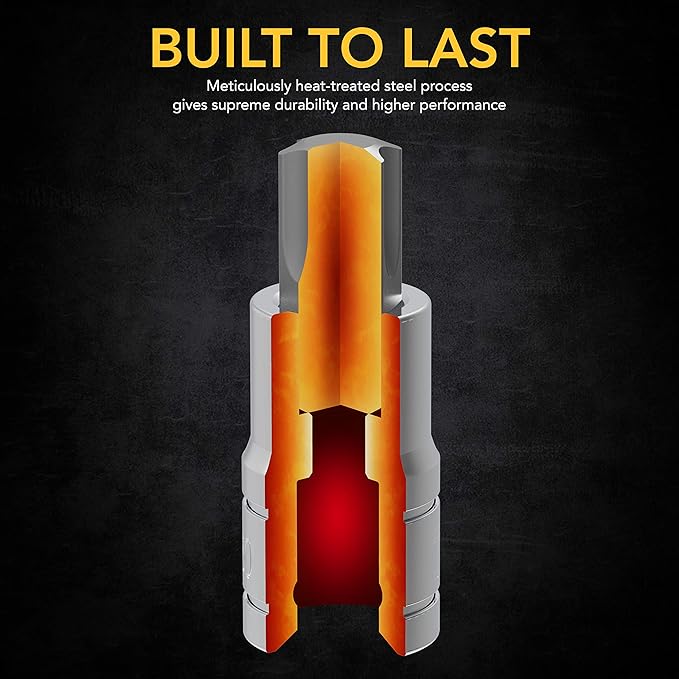 LEXIVON Torx Bit Socket Set, Premium S2 Alloy Steel | 13-Piece Star T8 - T60 Set | Enhanced Storage Case (LX-143)