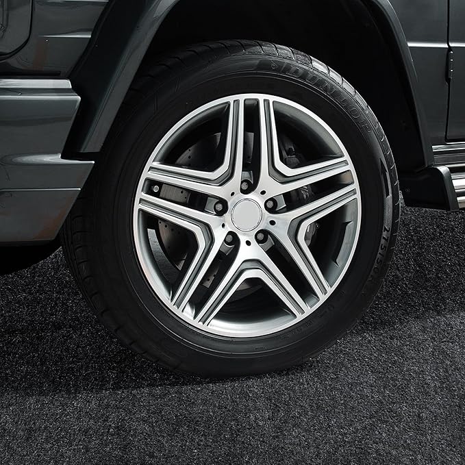 HOMBYS Garage Floor Mats for Under Car, Dark Grey Garage Flooring Rug, Motorcycle Oil Spill Mat, Absorbent Oil Garage Parking Mat 7'9"x18', Non Slip and Waterproof Backing