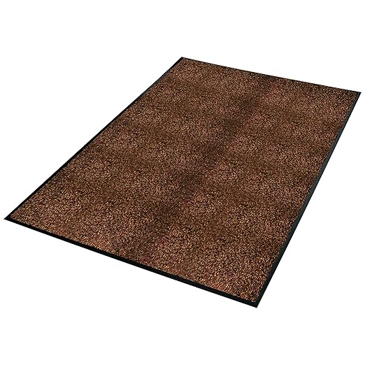 Guardian Platinum Series Indoor Wiper Floor Mat, Rubber with Nylon Carpet, 4'x6', Brown