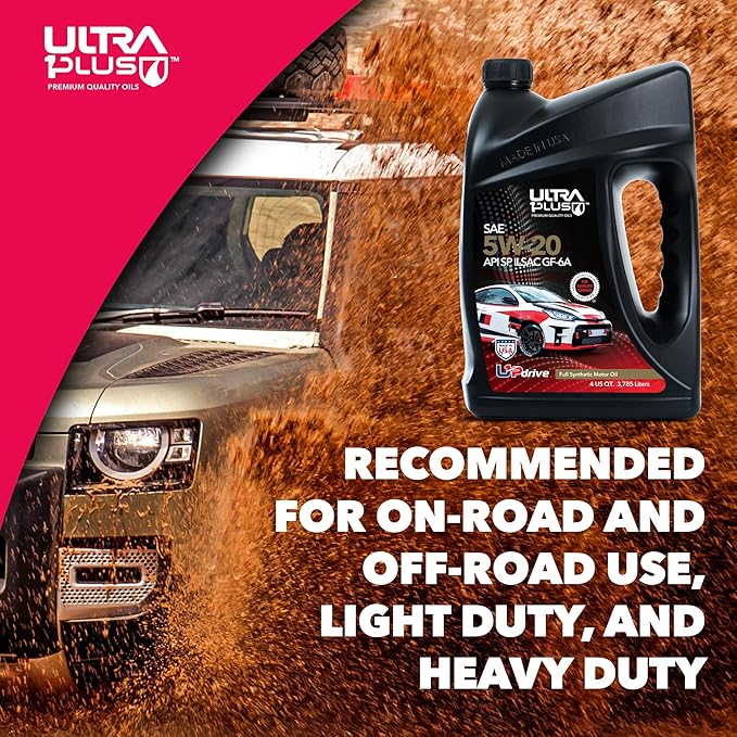 ULTRA 1PLUS SAE 5W-20 Full Synthetic Motor Oil API SP ILSAC GF-6A - 5W20 motor oil, 2 Gallon