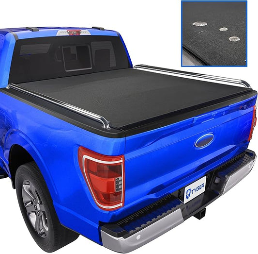 Tyger Auto T2X Low Profile Soft Roll-up in Fabric Truck Bed Tonneau Cover Compatible with 2015-2026 Ford F-150 | 6.5' (79") Bed | TG-BCXF3969