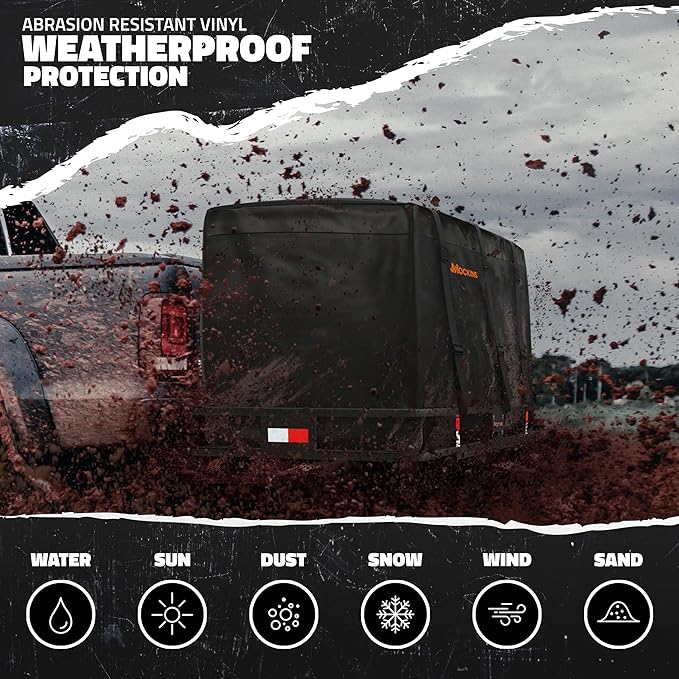 Mockins XXL 40 CuFt Hitch Cargo Carrier Bag Waterproof & All-Weather Set | 70"x30"x33" Abrasion-Resistant Vinyl Cargo Bag for Hitch Carrier | Vehicle Soft-Shell Carriers w/Straps, Lock, & Carry Bag