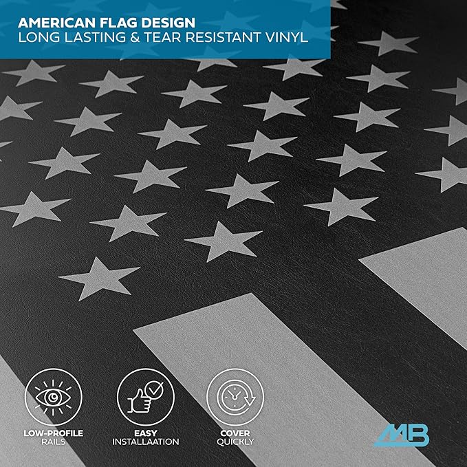 Flag Tonneau Cover Soft Tri-Fold Truck Tonneau Cover for Ram 1500 (Classic ONLY) (2002-2025) / Ram 2500 & 3500 (2003-2020) with 6.4 ft Bed, All-Weather Folding Truck Bed Cover