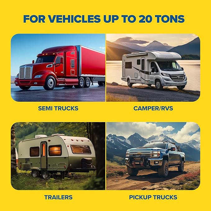 Vergo Industrial Extra Large Wheel Chock with Handle - Heavy Duty Molded Rubber XL Wheel Chock for Trucks, Trailers, RVs or Large Freight Equipment - Max Weight Capacity 20 Tons / 40,000 lbs