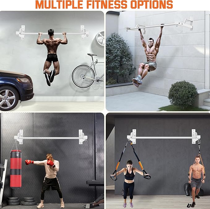 2025 Upgrade Pull Up Bar Wall Mounted - 600 lbs Heavy Duty Strength Training Pull-Up Bars, Ideal Rogue Pull Up Bar for Home and Commercial Gym, Easy Installation Chin Up Bar, Versatile Garage Pullup Bar