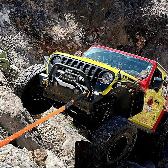 OPENROAD Kinetic Recovery Tow Rope, 36000 Lbs (1in x 30ft Orange with Soft Shackle) Extreme Duty 35% Elasticity Energy Offroad Snatch Strap, Vehicle Recovery Kit for Jeep Car Truck ATV UTV SUV